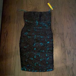 NWT Black/Teal Alice & Olivia Lace Dress - Size 0